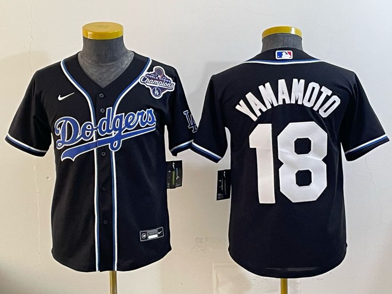 Women Nike 2026 Los Angeles Dodgers #18 Yamamoto Black Game MLB Jersey 098->youth mlb jersey->Youth Jersey